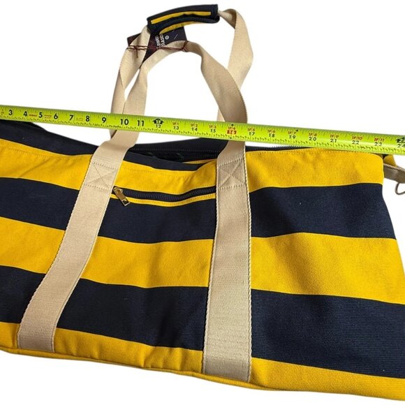 NEW!! Rowing Blazers Target Rugby Stripe Preppy Weekender Yellow Blue Duffel Bag - Picture 8 of 16